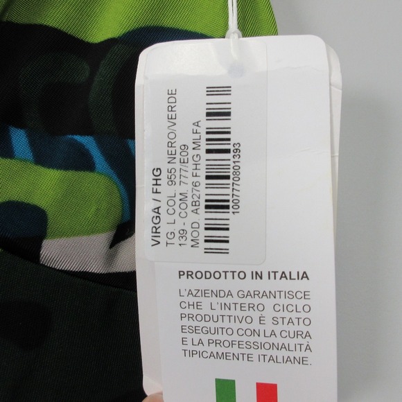 Deep Blue Y2K Floral Print Dress L Green Italy Strappy Tie Back Retro Summer 264 - Picture 3 of 10